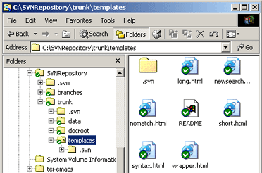 Windows icons overlaid by Subversion icons